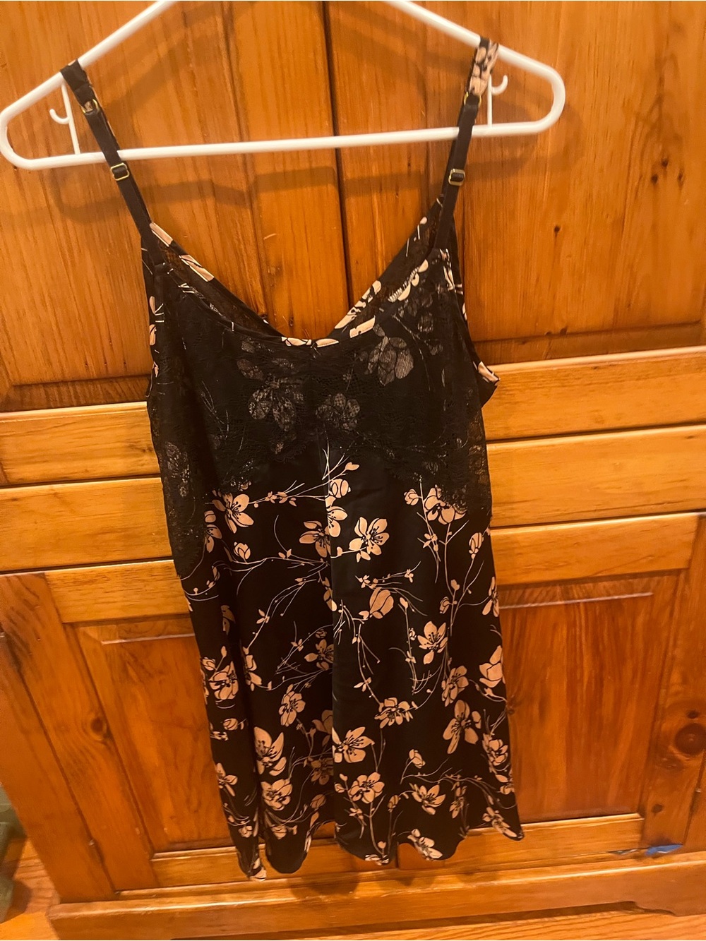 Soma Black Slip with Blush Floral Print
